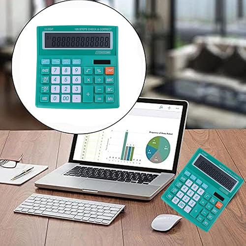 Miniatura 4 de Calculadora de escritorio de oficina de 12 dígitos con energía solar y pantalla LCD HD fácil de leer, botones grandes, para asuntos financieros,