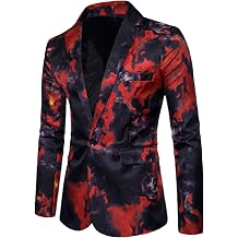 Men's Fashion Blazer Floral Print Slim Fit Blazer Single Button Men's Blazer and Suit Jacket Outerwear Coat