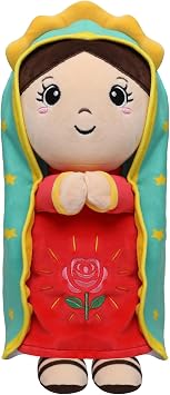 Lady of Guadalupe Doll Plush - Virgin Mary Stuffed Doll Catholic Baby Gifts Religious Toys Baptism Christian Sunday School Religious Gift for Baby Kids Adults Prayer 13 Inch