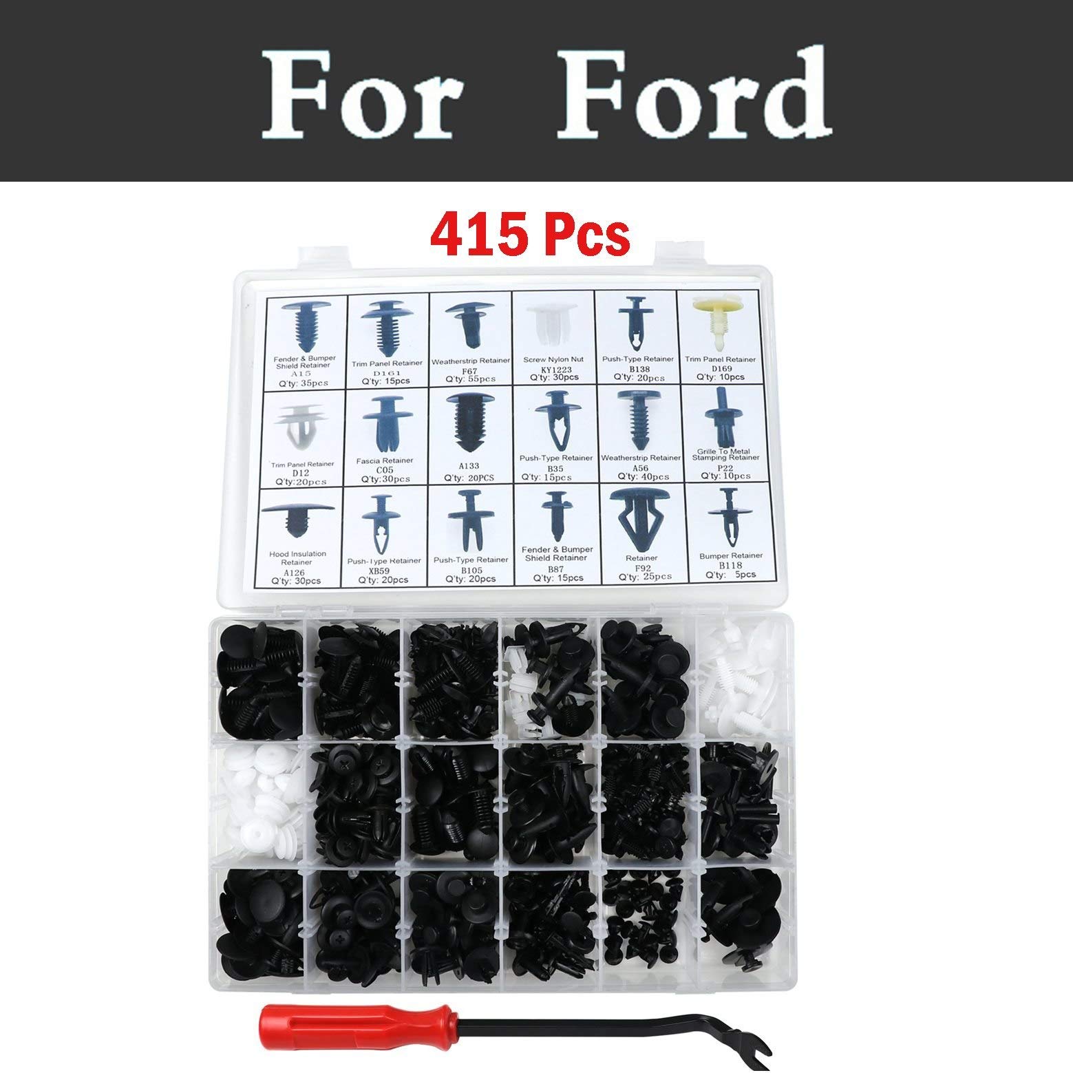 Chenghuaguo 415x Car Retainer Clips Plastic Fasteners Kit Auto Push Pin Rivets for Toyota Corolla Rumion Runx Cruiser Fortuner Gt86 Harrier