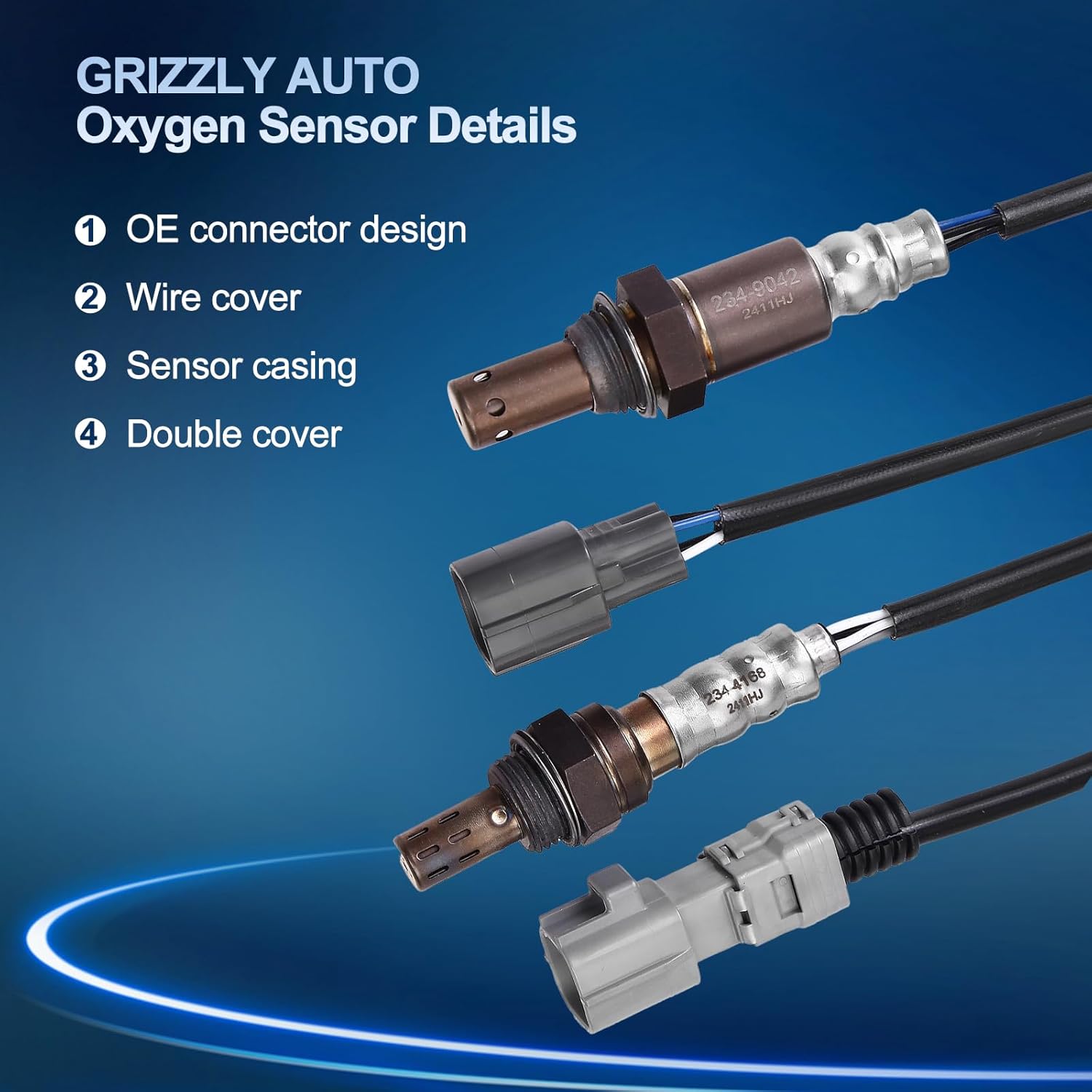 O2 Oxygen Sensor Upstream and Downstream for Toyota Highlander 2004-2007, for Toyota Sienna 2004-2006, for Lexus RX330 2004-2006 3.3L V6, O2 Sensor Replace 234-9042, 234-4168 2Pcs