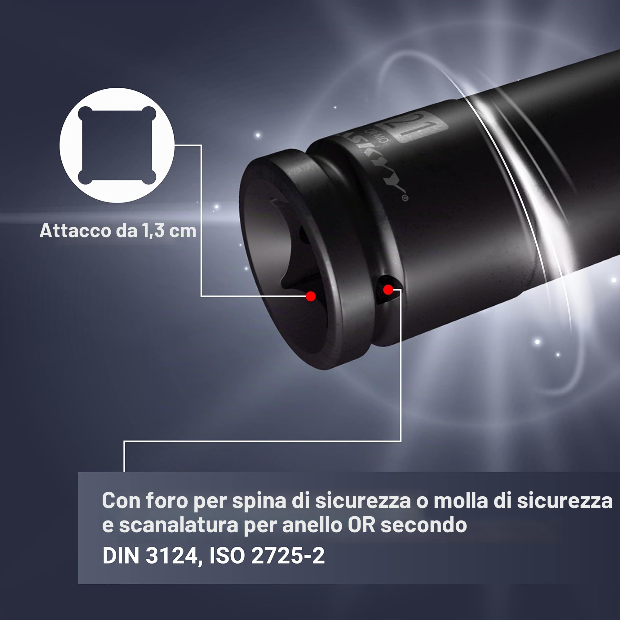 Set di chiavi a impulsi da 16 pezzi I dadi esagonali 10-32 mm I Adattatore 1/2" Set di utensili per presa a percussione profonda
