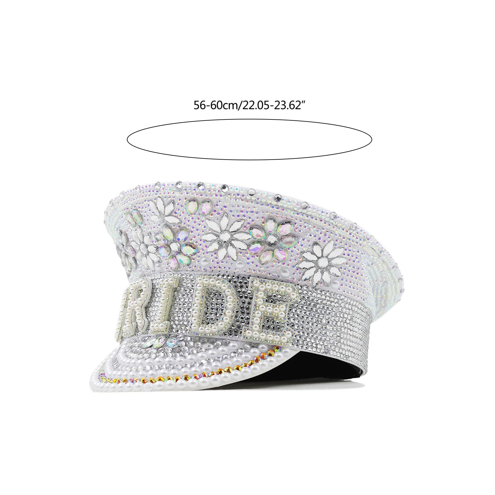 Sombrero de novia con diamantes de imitación, decoración de despedida de soltera, sombrero de novia, despedida de soltera, dama de honor, recuerdo de novia