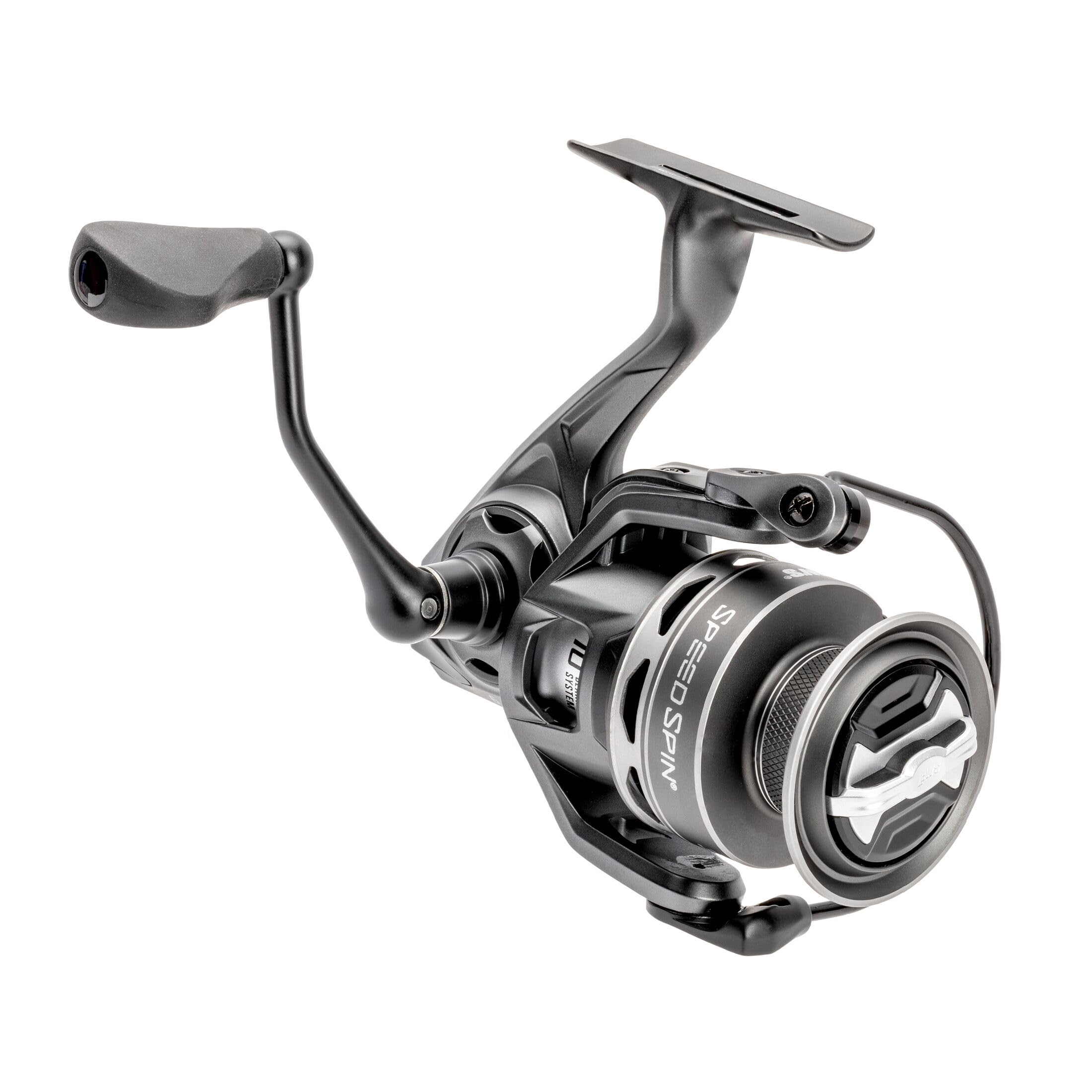 Lew’s Laser Lite Spinning Fishing Reel, 6+1 Bearings, Graphite Frame and Sideplate, Speed Lube, Multi-Disc Drag, Metallic Gray/Silver/Gold