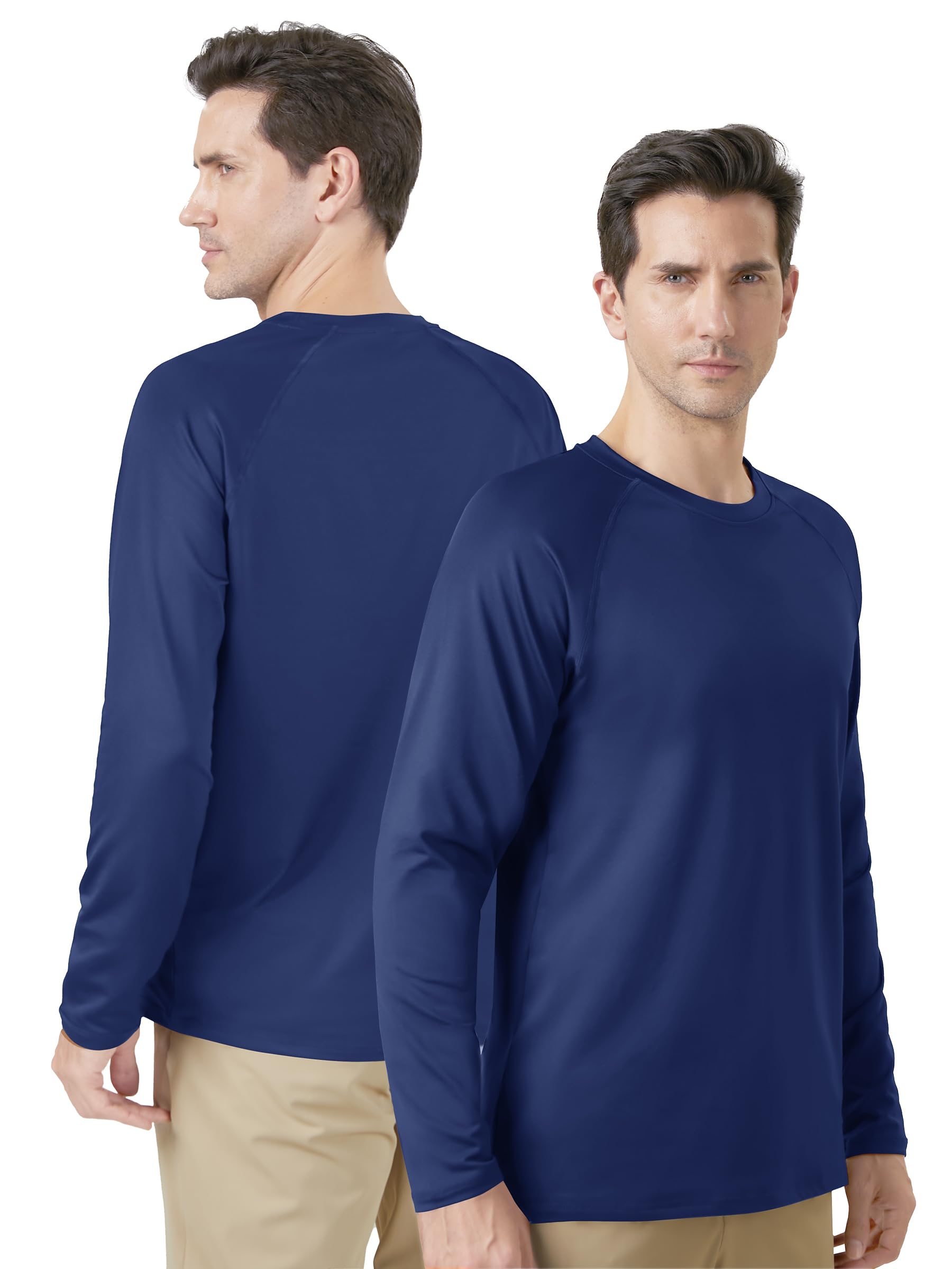 KEFITEVD T-shirt à manches longues pour homme avec intérieur en polaire - T-shirt thermique à manches longues - Pour l'hiver et l'automne
