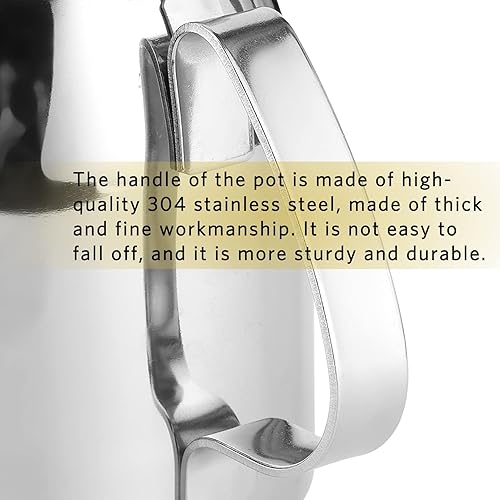 Miniatura 7 de Cafetera de acero inoxidable, 32 oz/28.7 fl oz, tetera para estufa, cafetera, jarra de agua corta para el hogar, hotel, restaurante, tetera de agua