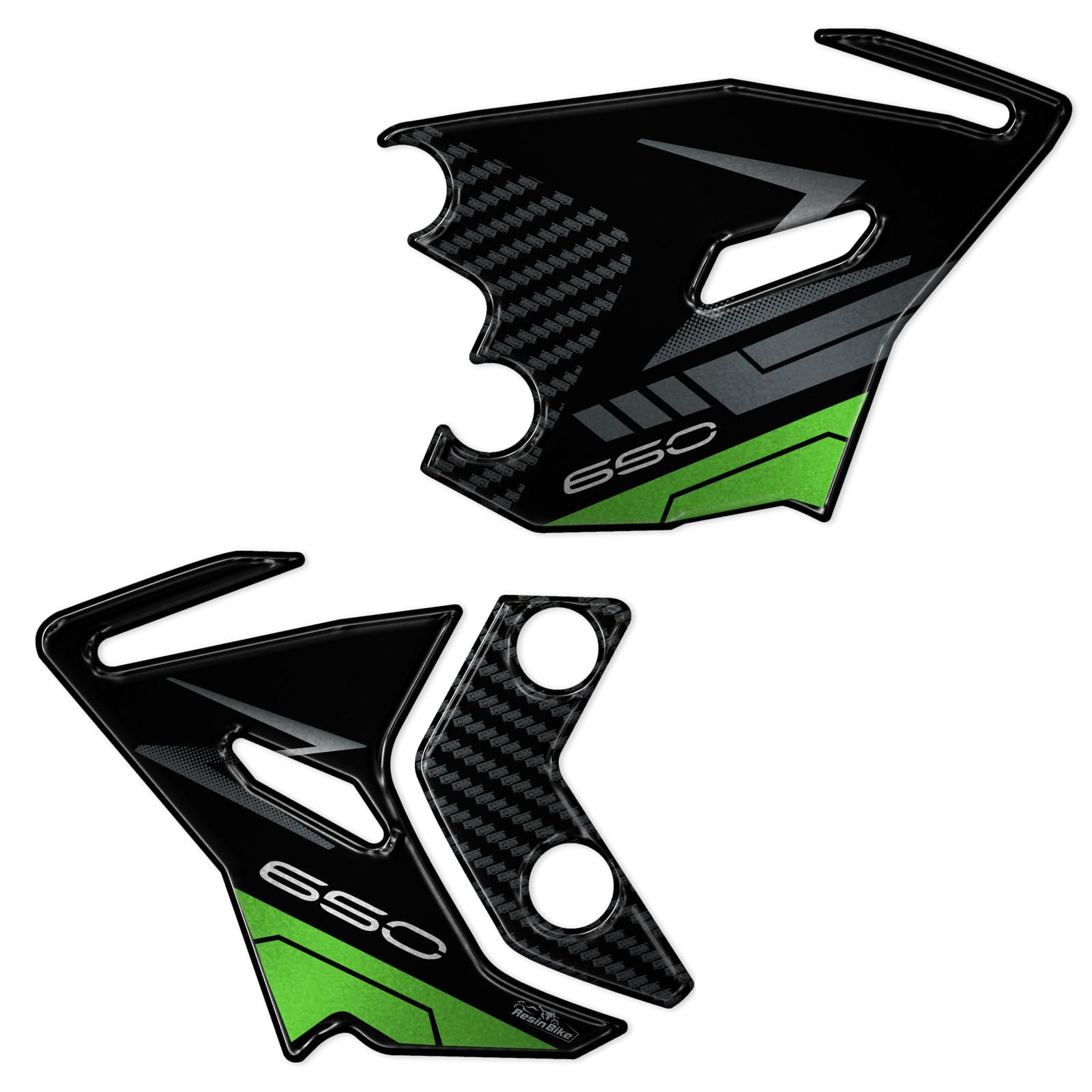 Resin Bike Motorrad-Aufkleber Set – 3D Harz-Aufkleber Zum Schutz & Dekorieren, Kompatibel Mit Kawasaki Z650 2024