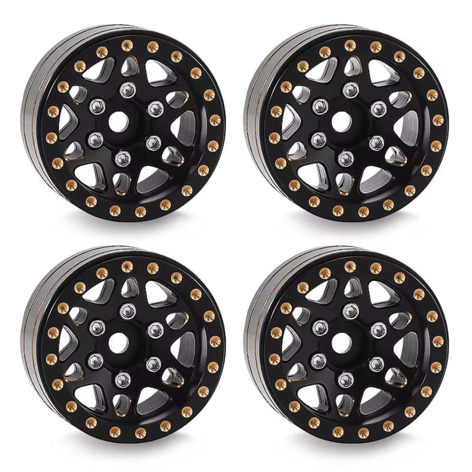 Llantas Latón Ponderadas 10 Pulgadas para TRX4M para SCX24 1/18 | Mejoradas coches RC llantas ponderadas latón reducen resistencia rodadura montaje tuerca hexagonal Repuesto