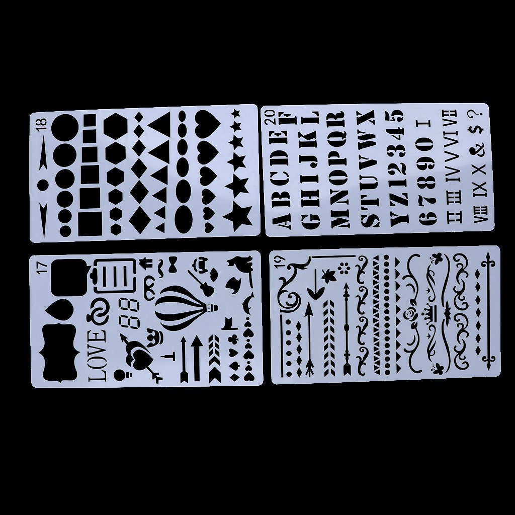 20 Pièces Journal Pochoir Modèles de Dessin Règles pour Bricolage Cahier Journal Scrapbooking Artisanat