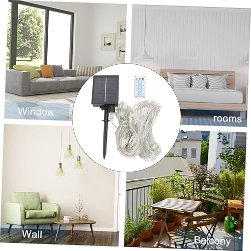 Miniatura 9 de Cadena de red de pesca solar de malla de luz cortinas luces de Navidad para exteriores Red solar Luces de cortina al aire libre Luces de red de