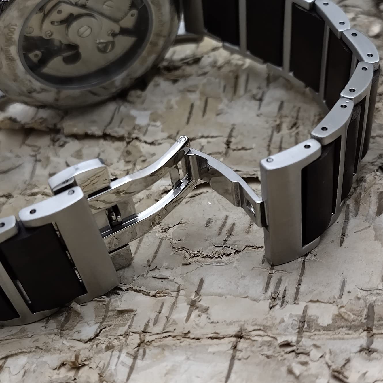 Holzwerk Germany Handgefertigte Automatik Herren-Uhr Öko Natur Holz-Uhr Holz Armband-Uhr Braun Schwarz Silber Analog
