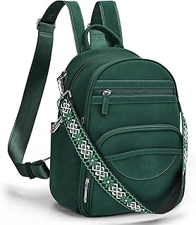 SYTRAH Small Backpack Purse for Women, Mini Backpack Vegan Leather with RFID Blocking & Tablet Pocket, Cute Shoulder Handbag for Travel, School & Work Green