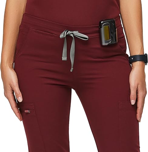Miniatura 7 de FIGS YOLA - Pantalones médicos ajustados para mujer, ajuste delgado, pierna recta, 11 bolsillos, elásticos en 4 direcciones, antiarrugas