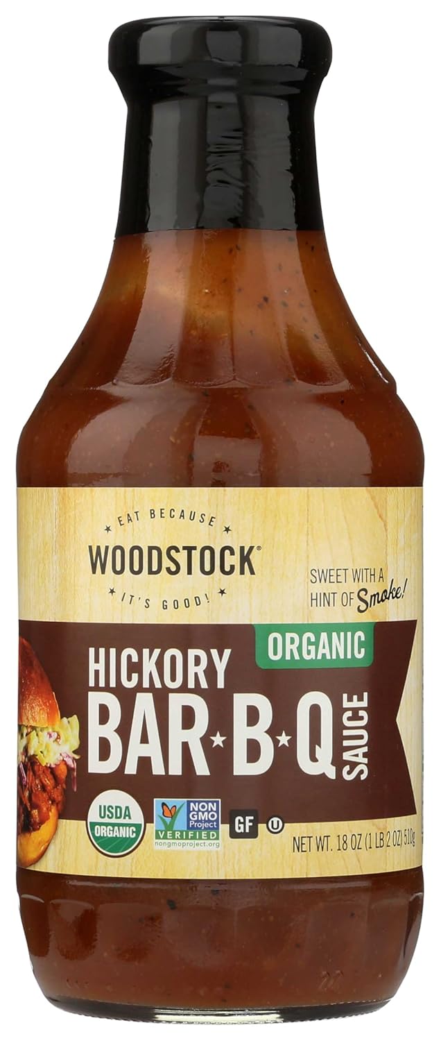 Woodstock Organic Hickory Barbecue Sauce, 18 Ounce (Pack of 12)
