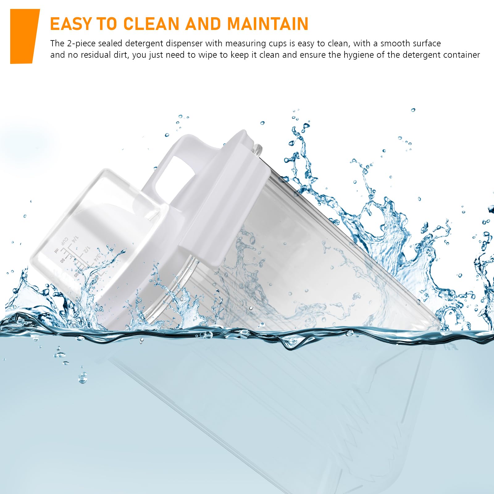 2 dispenser per detersivo ermetico da 2000 ml, con misuratore: detersivo in polvere, dispenser multiuso per detersivo, per detersivo in polvere, per detersivo, cereali