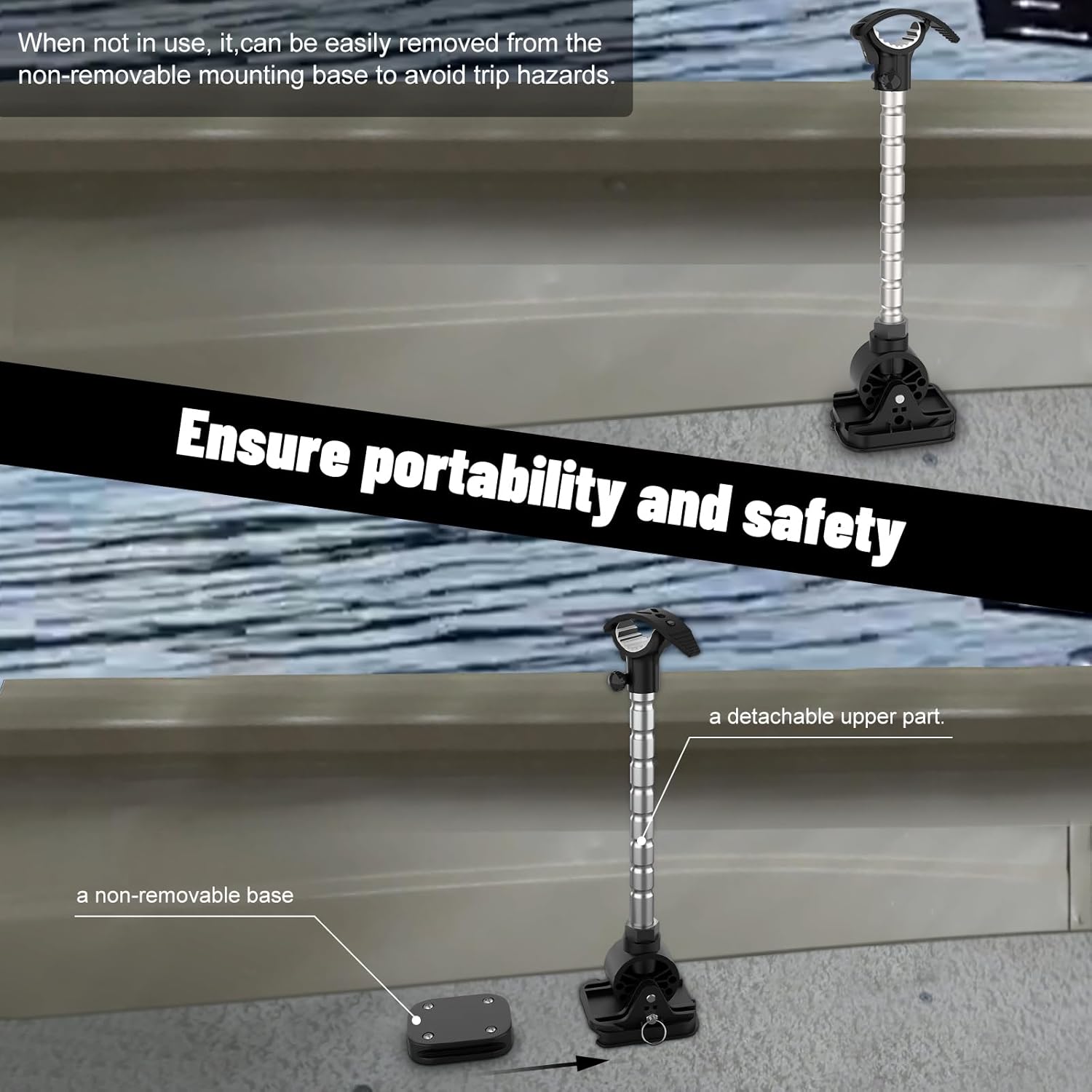 Trolling Motor Stabilizer Mount 1862060 MKA-60 Compatible With Minn Kota Terrova/Riptide Terrova/Ulterra/Riptide Ulterra/PowerDrive/Riptide PowerDrive Black With 4 Installation Screws