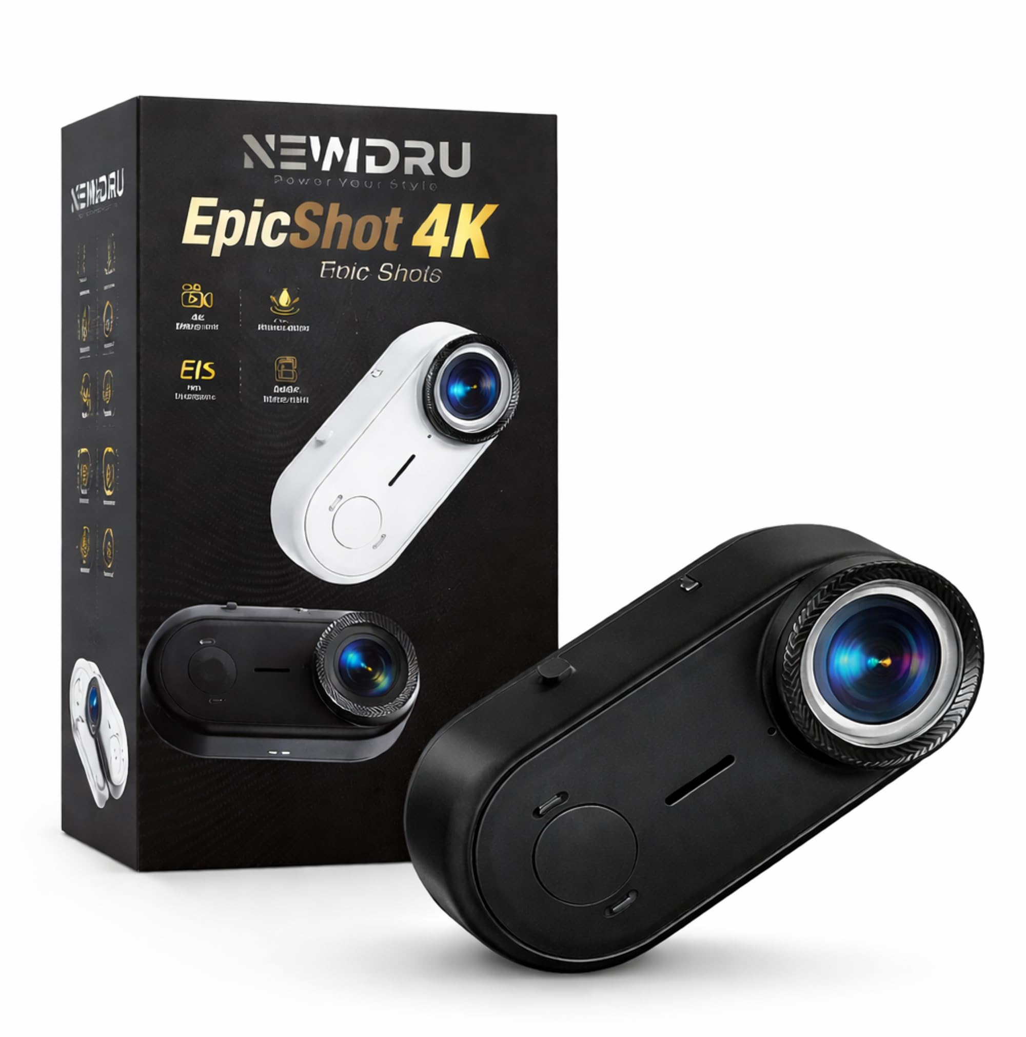 NEWDRU EpicShot 4K Action Camera | 4K Ultra HD, 20MP, 6-Axis EIS Stabilization | IP68 Waterproof 10m | Magnetic Mount | WiFi App Control | 64GB Storage | Mini Portable Vlogging Camera-image-38