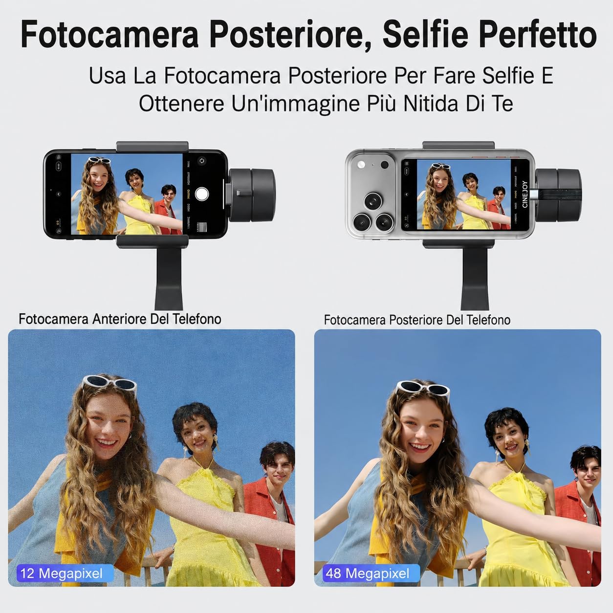 EACHSHOT CineJoy M2 Vlog Schermo Monitor Selfie Magnetico, Senza Ritardo 4K | Connessione Cablata, 𝐟𝐨𝐫 𝗶𝗣𝗵𝗼𝗻𝗲𝟭𝟳 𝟭𝟲 𝟭𝟱 series, 𝐍𝐨𝐭 𝟏𝟕𝐀𝐢𝐫, Porta Microfono p TikTok Live Stream (Nero)