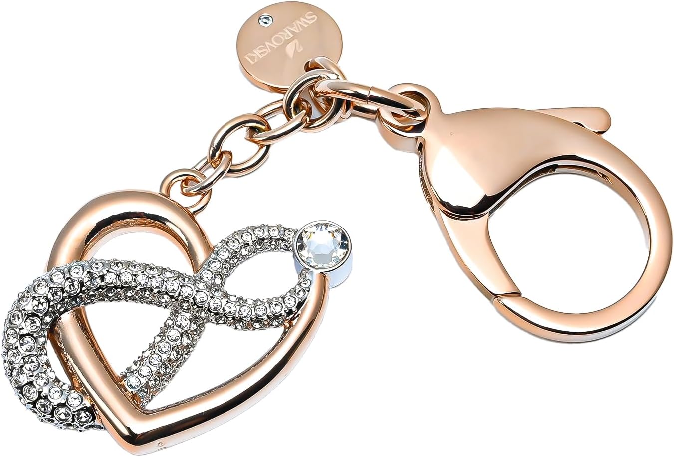 スワロフスキー 5530885 キーリング キーホルダー インフィニティ ハート レディース クリア ローズゴールド, ローズゴールド
