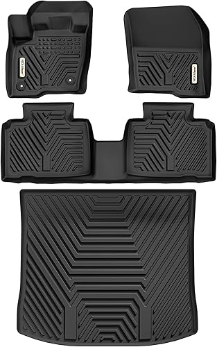 Miniatura 11 de YITAMOTOR Alfombrillas de Piso Compatibles con Ford Edge 2015-2024, Forros de Piso de TPE Negro de Ajuste Personalizado 1ra y 2da Fila Protección