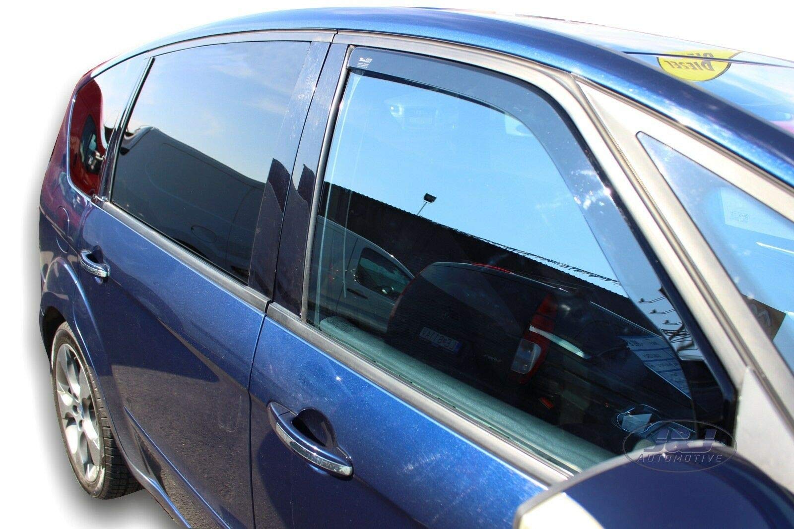 J&J AUTOMOTIVE Windabweiser für Ford S-Max 5-Türer 2006-2010 2tlg Heko Regenabweiser Vorne Getönt Dunkel
