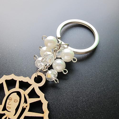 Miniatura 7 de 12 llaveros grabados personalizados con texto en inglés «Our Lady of Guadalupe», recuerdos de la primera comunión, bautizo, evento religioso,