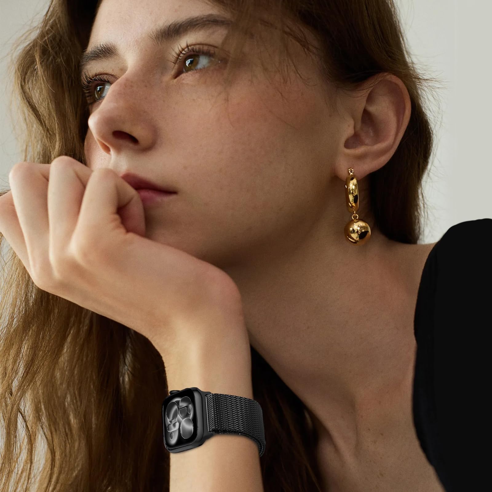 Titanio Correa Compatible con Apple Watch Ultra 3 49mm 46mm 45mm 44mm 42mm Avanzado Titanio Milanese Ajustable Reemplazar Correa para iWatch Ultra 2/SE3/SE2/SE Series 11 10 9 8 7 6 5 4 3 2 1