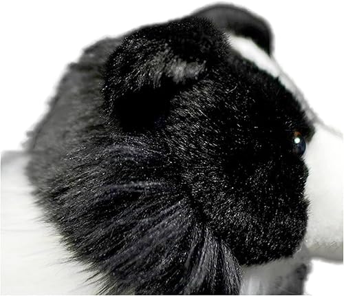 Miniatura 7 de FRANKIEZHOU Juguete realista de Border Collie de 11 pulgadas, perro realista, perro blanco y negro, juguete de peluche de animal simulado,