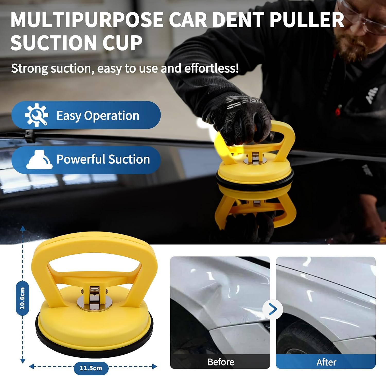 135pcs Dent Puller Kit, Dent Hail Damage Repair Kit Auto Body Repair Dent Removal Tools with Dent Repair Rods, Gold Dent Lifter, T-Bar, Dent Remover Tool for Car Refrigerator Door Ding Repair