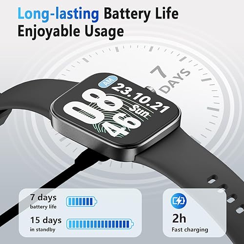 Miniatura 4 de Reloj inteligente para hombres y mujeres, pantalla táctil HD de 1.85 pulgadas, notificacionesllamadas Bluetooth, IP68 impermeable, más de 140 modos