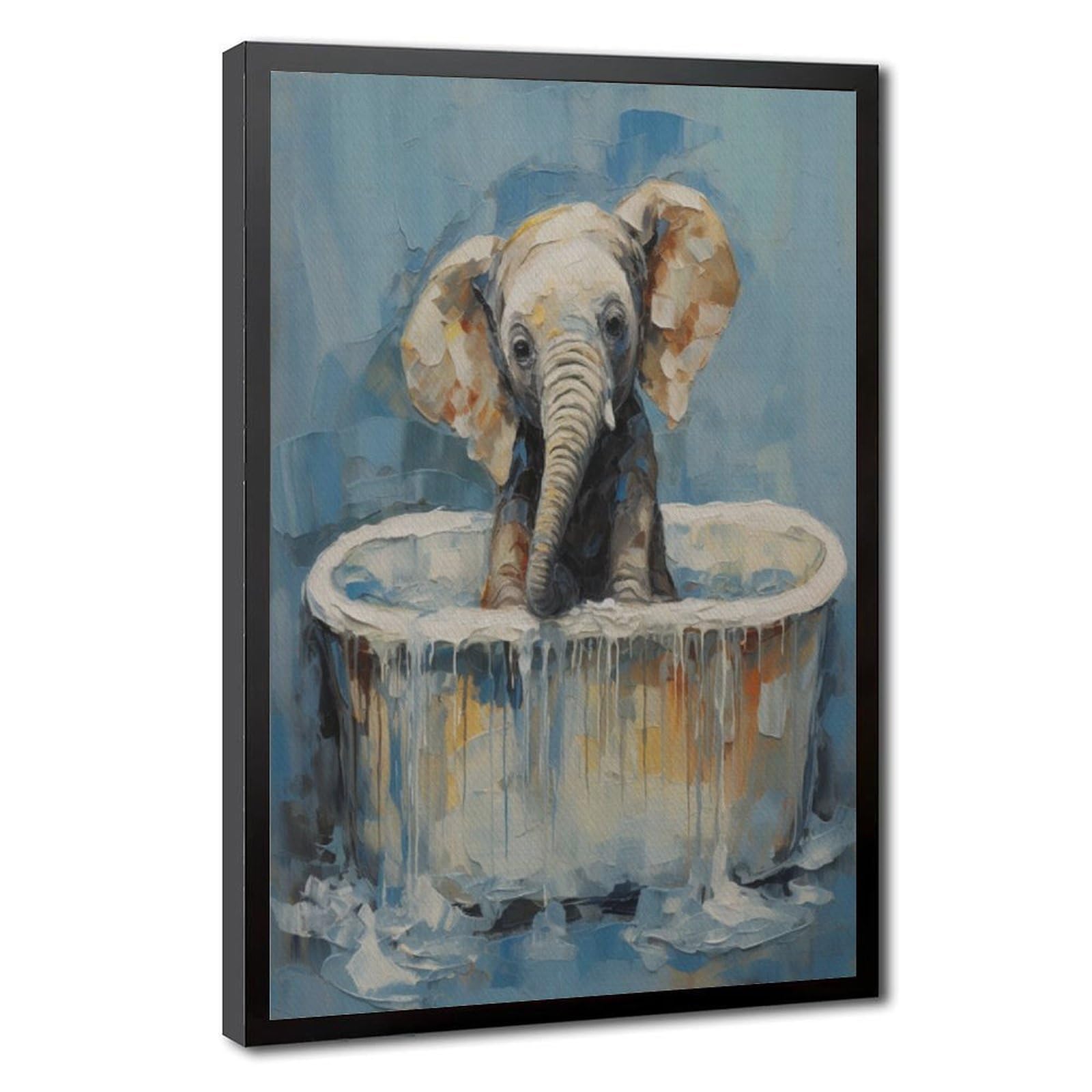 Bareronor Bathroom Elephant Poster Canvas Poster Bedroom Decor Landscape Office Room Decor Gift 24" L X 36" W