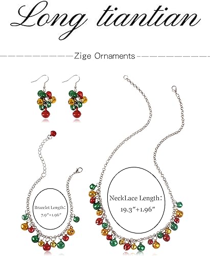 Miniatura 6 de Collar de Navidad, joyería de Navidad para mujer, aretes de lazo de Navidad, collar, pulsera, conjunto de joyas de cascabel, juego de joyas