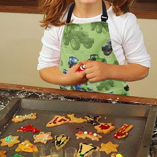 Miniatura 3 de Snilety Delantales para niños y niñas, delantales de pintura con bolsillo, delantales de cocina de 3 a 8 años