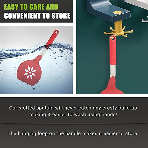 Miniatura 6 de Homi Styles Espátula de nailon jumbo, antiadherente y apta para lavavajillas, ideal para cocinar, girar y servir, ideal para aleta de panqueques,