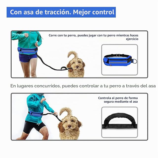 Foto 5 de 6 de Edipets, Correa Perro Cintura, para Correr, Extensible, Manos Libres, Running, Antitirones, Elástica