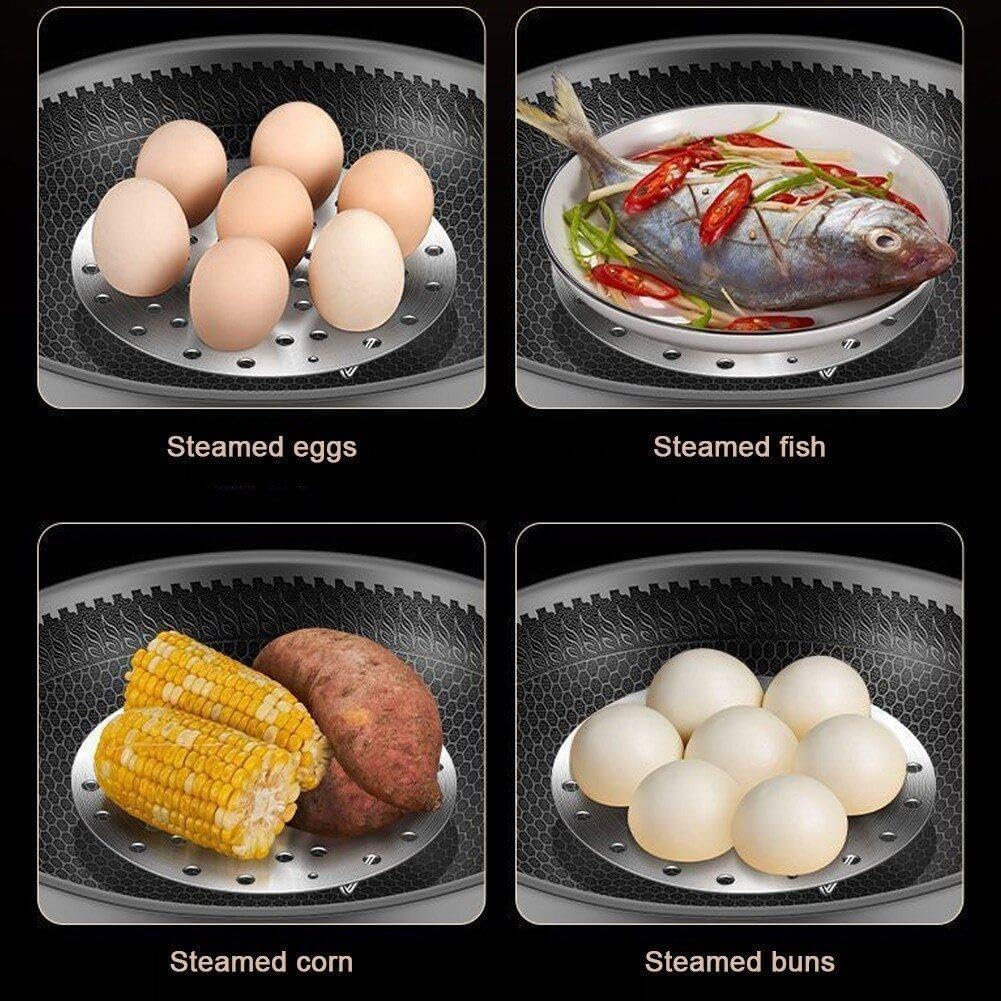 Gnanex Heatproof Stackable 7 Holes Stand Egg Box Multipurpose Stainless Steel Round Egg Steamer Rack for Pressure Cooker Pans Steam Boiling - Pack of 1 4