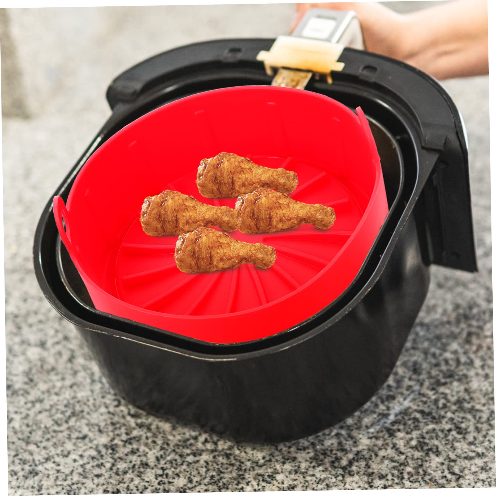 Cabilock Silicone Antigraffio Per Friggitrice Ad e Riutilizzabile Accessorio Per Compatibile Air Fryer
