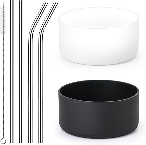Pajitas de metal reutilizables para vaso de 30 onzas, pajitas de acero inoxidable con funda protectora de silicona para Yeti, Stanley, BJPKPK, DS