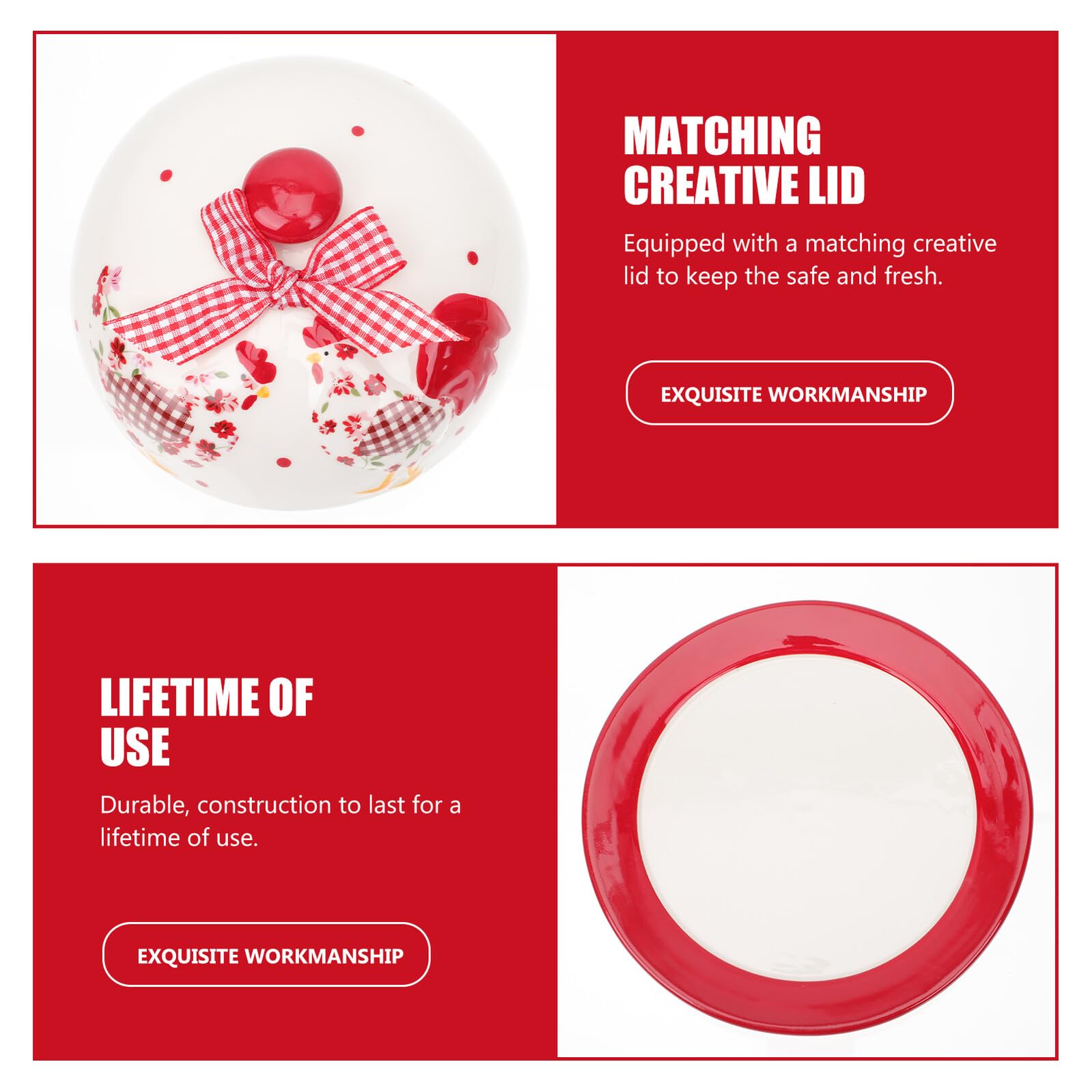 Angoily Assiette à Beurre en Céramique Rouge à Motif Floral en Relief Plat à Goûter Chic pour Beurre et Fromage Vaisselle Pratique pour Goûter et Réunion Familiale