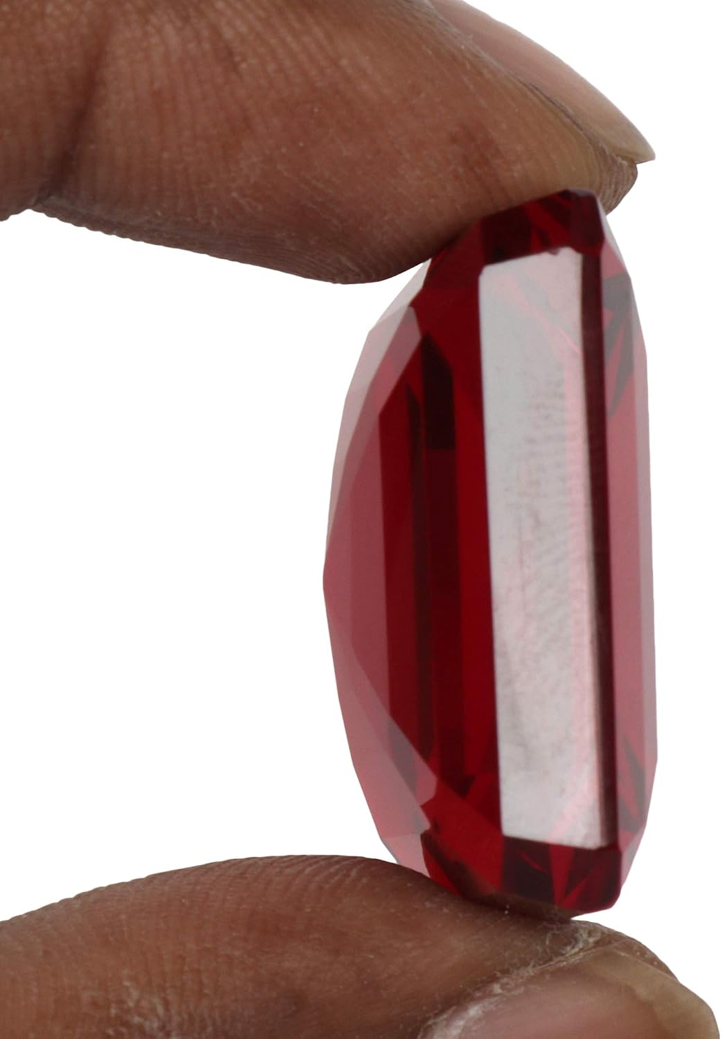 GEMHUB Red Topaz Emerald Shape 86.90 Carat Faceted Pendant Size Loose Gemstone for Pendant, Jewelry Making BS-268 image 3