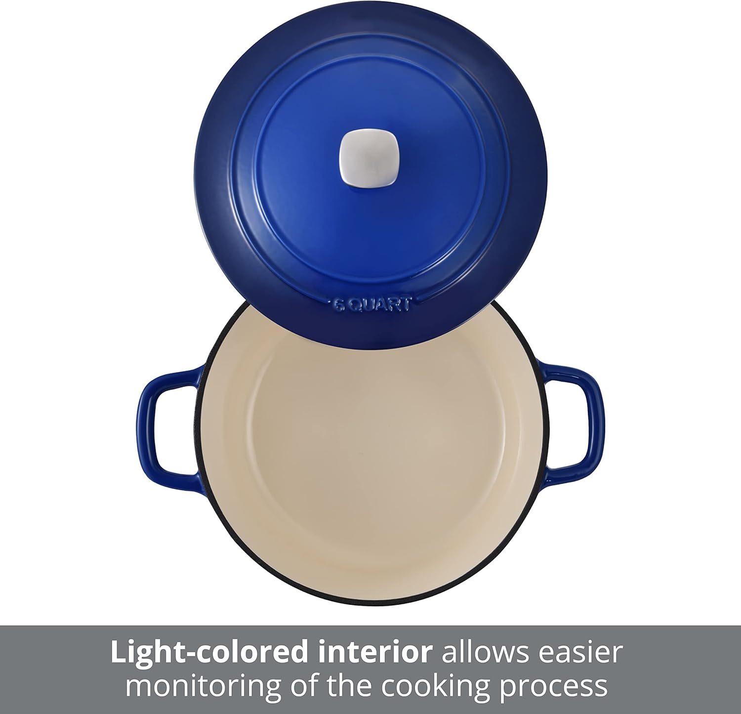 Forno olandese in ghisa smaltata MasterPRO con interno di colore chiaro