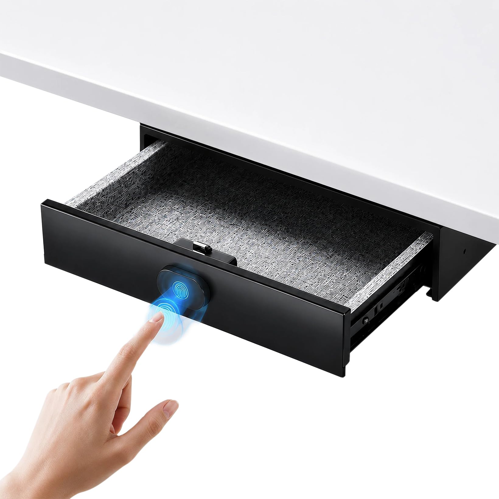 Cassaforte Impronta Digitale, Cassetto Segreto Acciaio Ricaricabile | Cassaforte Cassetto per Impronta Digitale, Acciaio Massiccio, Sensore Semiconduttore USB, Rotaie Silenziose per Casa Ufficio