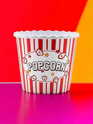 Miniatura 8 de Caja de plástico reutilizable de estilo moderno, recipientes para palomitas de maíz, cuencos para palomitas de maíz, juego para noche de cine (sin