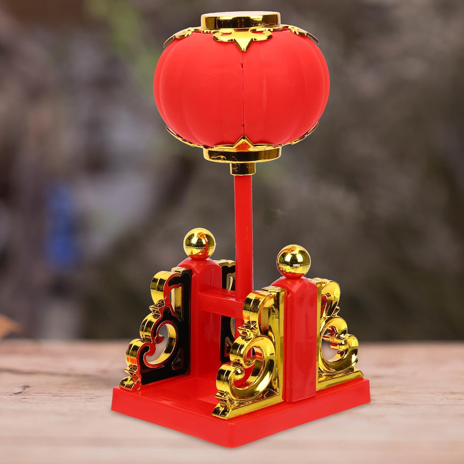 Zerodeko Vintage Red Lantern Wax Light Made from Soy Wax and Plastic for Wedding Decoration and Photo Taking, Safe and Healthy Geometric Shaped Light for Party Decor and Holiday Ornament