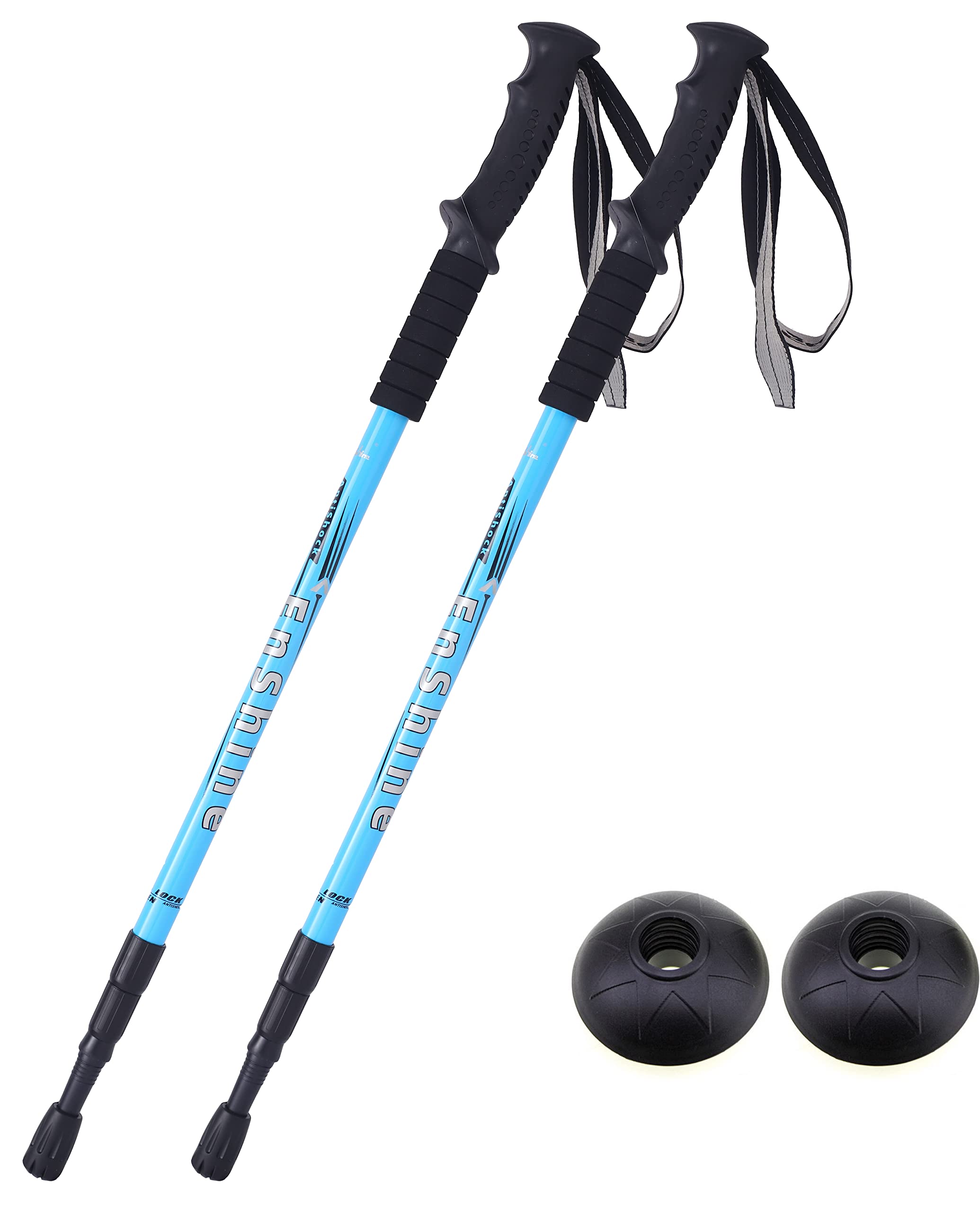 2 X Hikehobby® Antishock With Handle Trekking Walking Hiking Stick Pole (light blue)