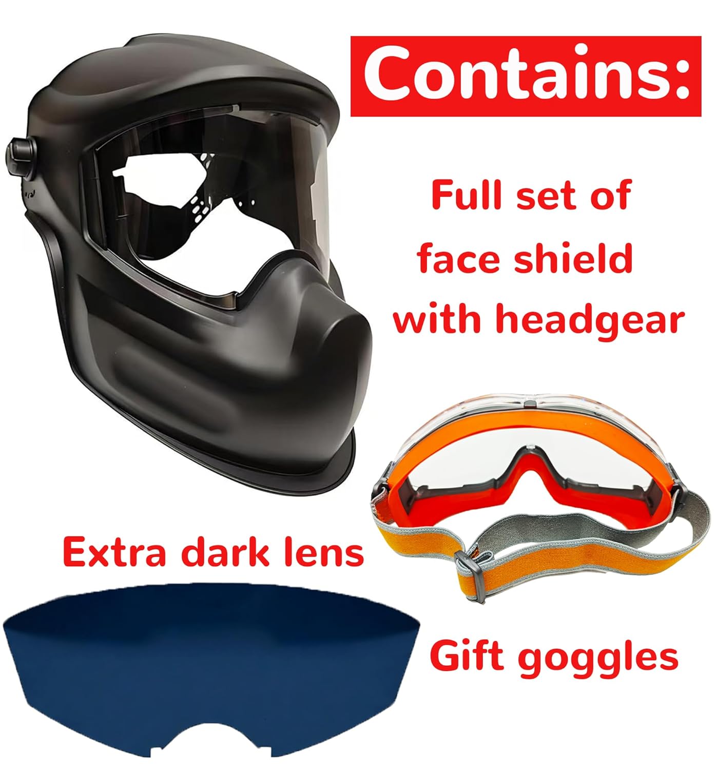 PHOENISING THE FORCE Safety Face Shield Upgraded Headgear Tint Visor Clear & Anti-Fog Lens Impact Protection for Grinding