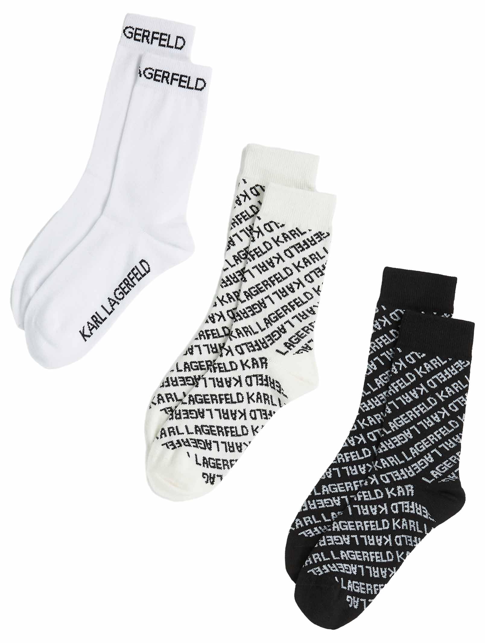 KARL LAGERFELD Donna K/Monogram Sock (3 Pack)