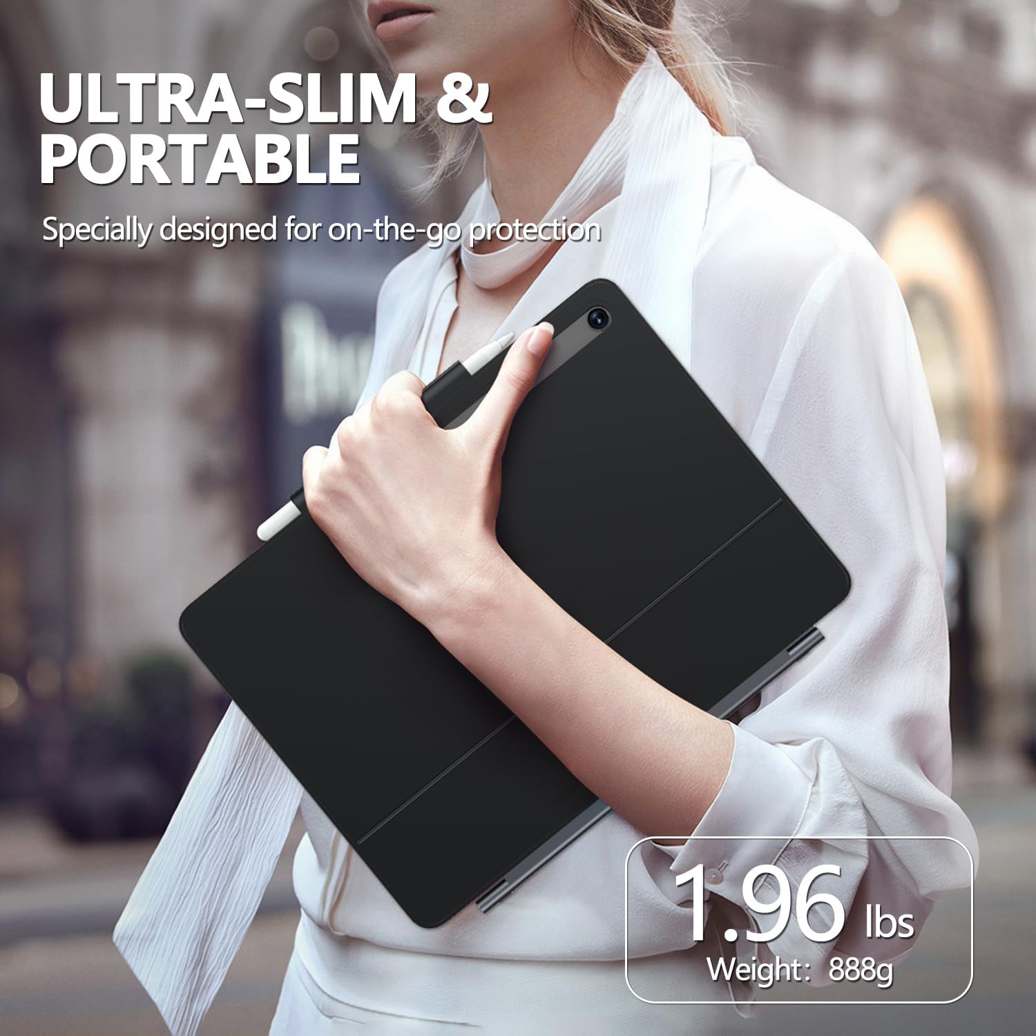 ORDA Keyboard Case for Samsung Galaxy Tab S10 FE Plus 13.1" Case with Keyboard Lightweight Magnetic Floating Cantilever Stand Precise Multi-Touch Trackpad Backlight S Pen Holder AI Keys