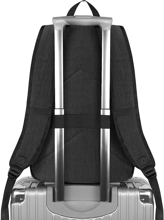 Mancro Business Travel Laptop Backpack, Anti Theft Slim Laptop Bag for Men | Water Resistant Work Backpack with Lock, Tech Computer Bag with Laptop Compartment Fits 15.6 Inch Laptop for Travel, Black