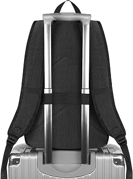 Mancro Business Travel Laptop Backpack, Anti Theft Slim Laptop Bag for Men | Water Resistant Work Backpack with Lock, Tech Computer Bag with Laptop Compartment Fits 15.6 Inch Laptop for Travel, Black